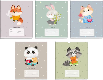 Тетрадь12л клетка ФЕНИКС Пастельные зверушки MIX 68525