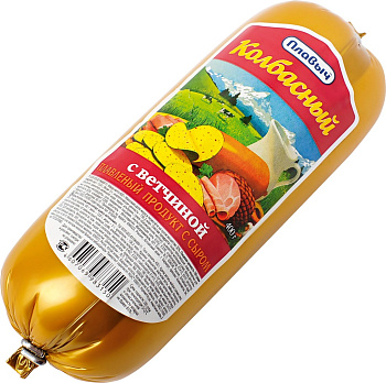 Плавленый продукт с сыром колбасный ПЛАВЫЧ с ветчиной 400г 