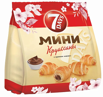 Мини круассаны 7DAYS c кремом какао 265г 