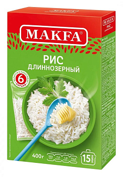 Крупа рис МАКФА длиннозерный (5*80гр) 400г 