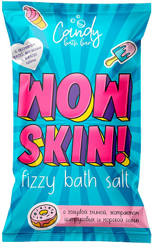 Соль шипучая двухцветная для ванн Candy bath bar Wow Skin 100г
