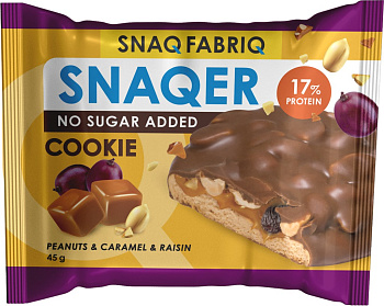 Печенье "SNAQ FABRIQ" глазированное "Арахис, изюм и карамель", 45 г