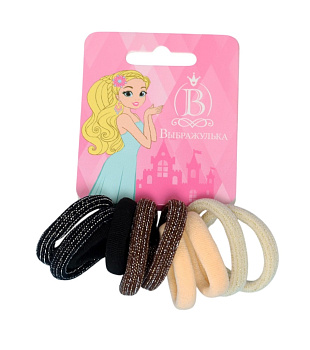 Резинка д/волос "Махрушка спорт" 10шт полоски блеск нежность 2,5см 10530941