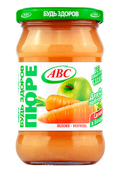 Пюре АВС яблочно-морковное 280г с/б