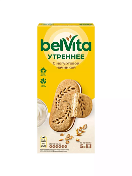 Печенье БЕЛ ВИТА Сэндвич утреннее витамин. с цел.злаками и йогур.начинкой 253г