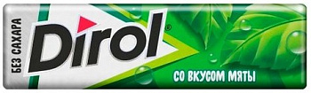 Жевательная резинка DIROL мята без сахара 13,6г