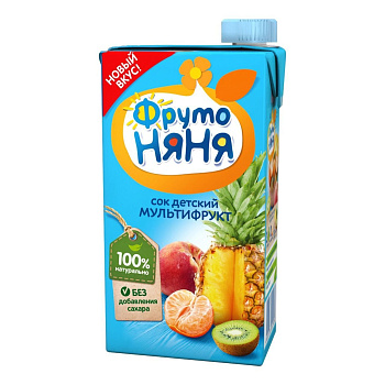 Сок ФРУТОНЯНЯ мультифрукт с 6мес 0,2л т/п