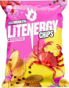 Чипсы LIT ENERGY рифленые Сахалинский Краб 120г