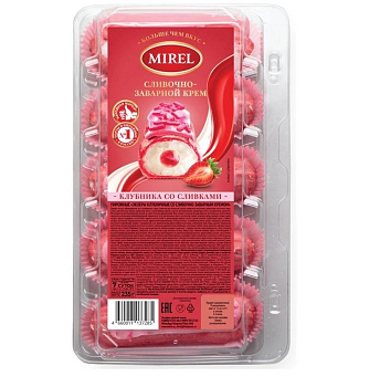 Пирожное MIREL Эклеры клубничные со сливочно-заварным кремом 235г  