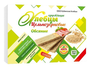 Хлебцы Кубанские Овсяные цельнозерновые 100г 