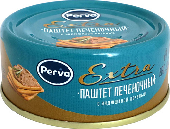 Паштет PERVA EXTRA из индюшной печени 250г ж/б Курган