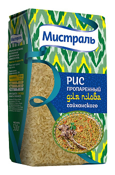 Крупа Рис МИСТРАЛЬ пропаренный для чайханского плова 500г  