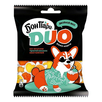 Мармелад NESTLE БОН ПАРИ ДУО Роял Корги со вкусом тропических коктейлей 210г