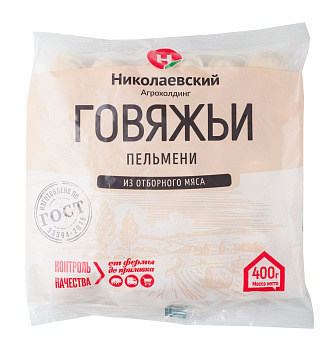 Пельмени Говяжьи ГОСТ 400г Николаевский