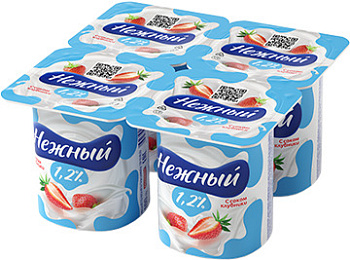 Йогуртовый продукт без ЗМЖ CAMPINA Нежный 1,2% клубника 100г