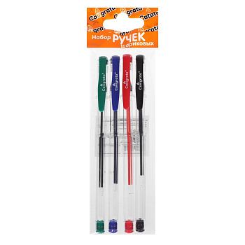 Набор гелевых ручек 4цв стержень синий,красный,черный,зеленый 5477653