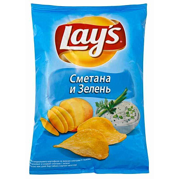 Чипсы LAYS 50г Сметана зелень