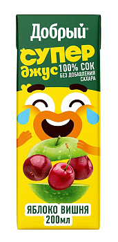 Сок ДОБРЫЙ яблоко/вишня 0,2л т/п
