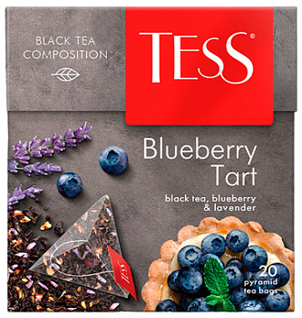 Чай TESS Блюберри Тарт (1,8г*20п) пирам черн с добавками 36г