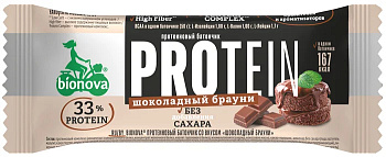 Батончик BIONOVA  протеиновый шоколадный брауни 50г