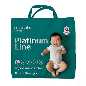 Подгузники трусики MARABU Platinum Line размер XL 12 кг 34 шт