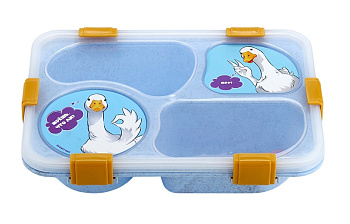 Ланч-бокс 4 секции голубой "Наслаждаюсь" 23*17*5,5см 10772437