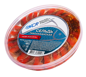 Сельдь филе Аля-лосось в масле 180гр п/б Экор