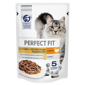 Корм PERFECT FIT д/кошек индейка 75г