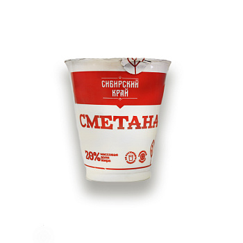 Сметана Сибирский край 20% 300гр стакан