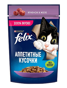 Корм FELIX аппетитные кусочки ягненок 75 г