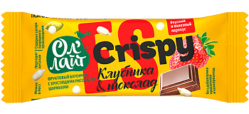 Батончик Ол’лайт Crispy с клубникой и темным шоколадом 30г