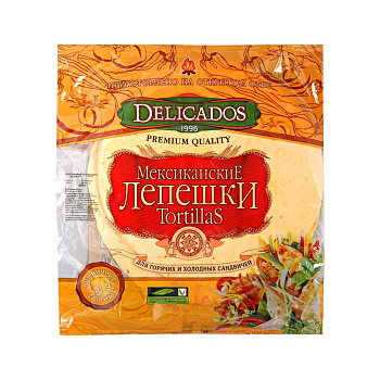 Лепешка DELICADOS Мексиканская пшеничная/сырные  6шт м/у 400г