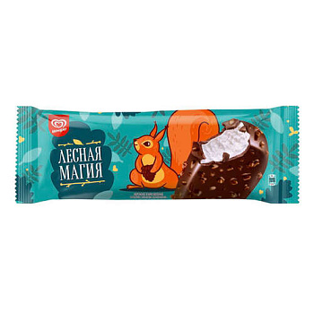 Мороженое молочное Эскимо Инмарко лесная магия в глазури с арахисом 59г