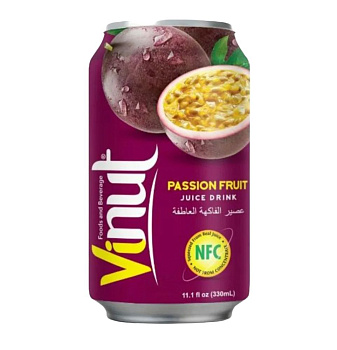 Напиток VINUT со вкусом маракуйи 0,33л ж/б Вьетнам