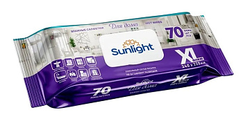 Влажные салфетки SUNLIGHT  Для дома 70шт