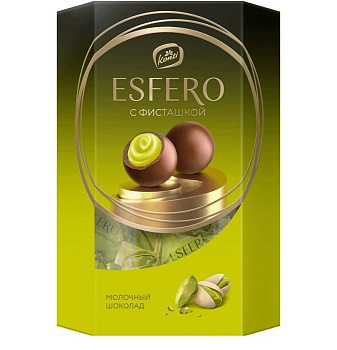 Конфеты КОНТИ Esfero из молочного шоколада со вкусом фисташки 186г