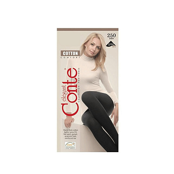 Колготки CONTE cotton 250ден nero р3