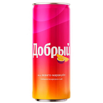 Напиток газированный ДОБРЫЙ Манго-маракуйя 0,33л ж/б