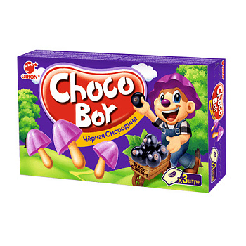 Печенье ORION Чокобой черная смородина 45г