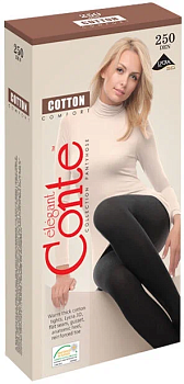 Колготки CONTE cotton 250ден nero р2