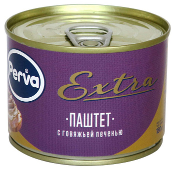 Паштет PERVA EXTRA из говяжей печени 250г ж/б Курган