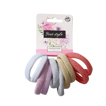 Резинка д/волос "Синди" набор 10шт блеск нежность 4,5см 7908671