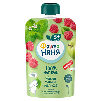 Пюре ФРУТОНЯНЯ яблоко,малина, мелисса с 5мес 90г д/п