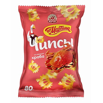 Чипсы ОТ МАРТИНА крабовые со вкусом омара 80г