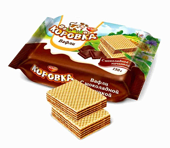 Вафли РОТ ФРОНТ Коровка с шок.начинкой 150г