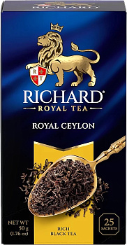 Чай RICHARD Роял Цейлон черный байховый 50г (25пак*2г)