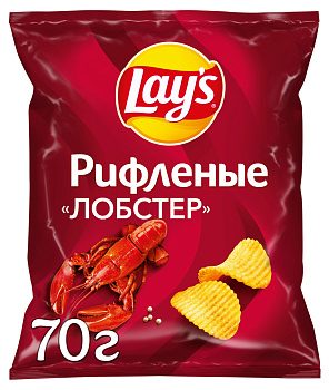 Чипсы LAYS Лобстер рифленые 70г