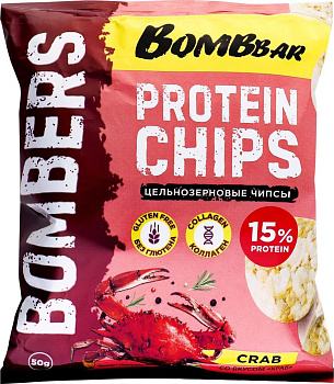 Чипсы BOMBBAR цельнозерновые "Краб" 50г