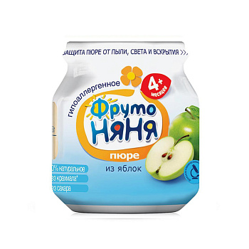 Пюре ФРУТОНЯНЯ из яблок гипоаллергенное с 4мес 100г с/б