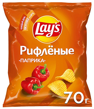 Чипсы LAYS рифленые паприка 70г